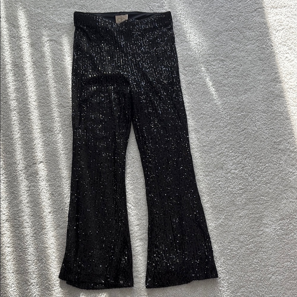 Chaser sequin pants 
Black Sequin Flare Pants